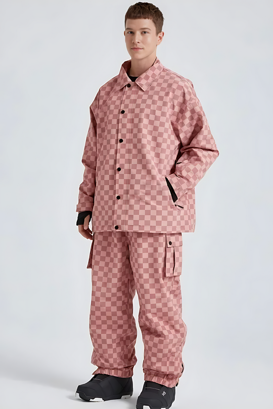 OV1 - Checkered Baggy Snow Pants - Unisex