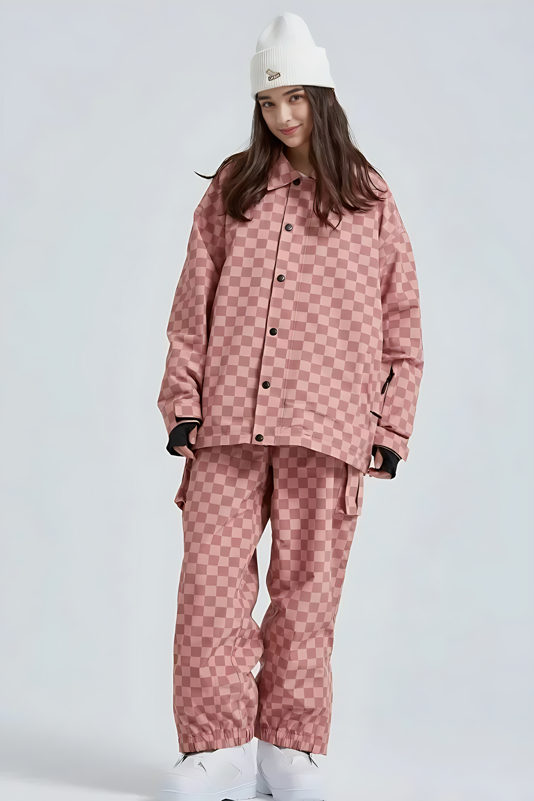 OV1 - Checkered Baggy Snow Pants - Unisex