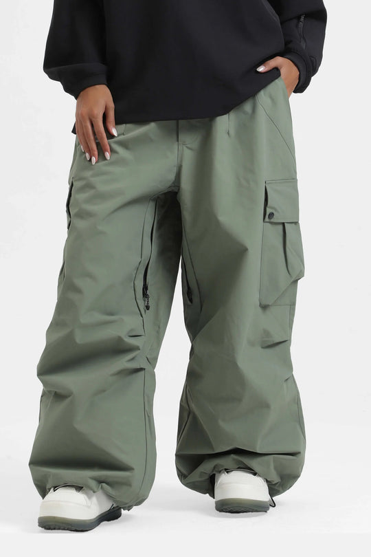 KY10 - Wide Cargo Baggy Snow Pants - Women's