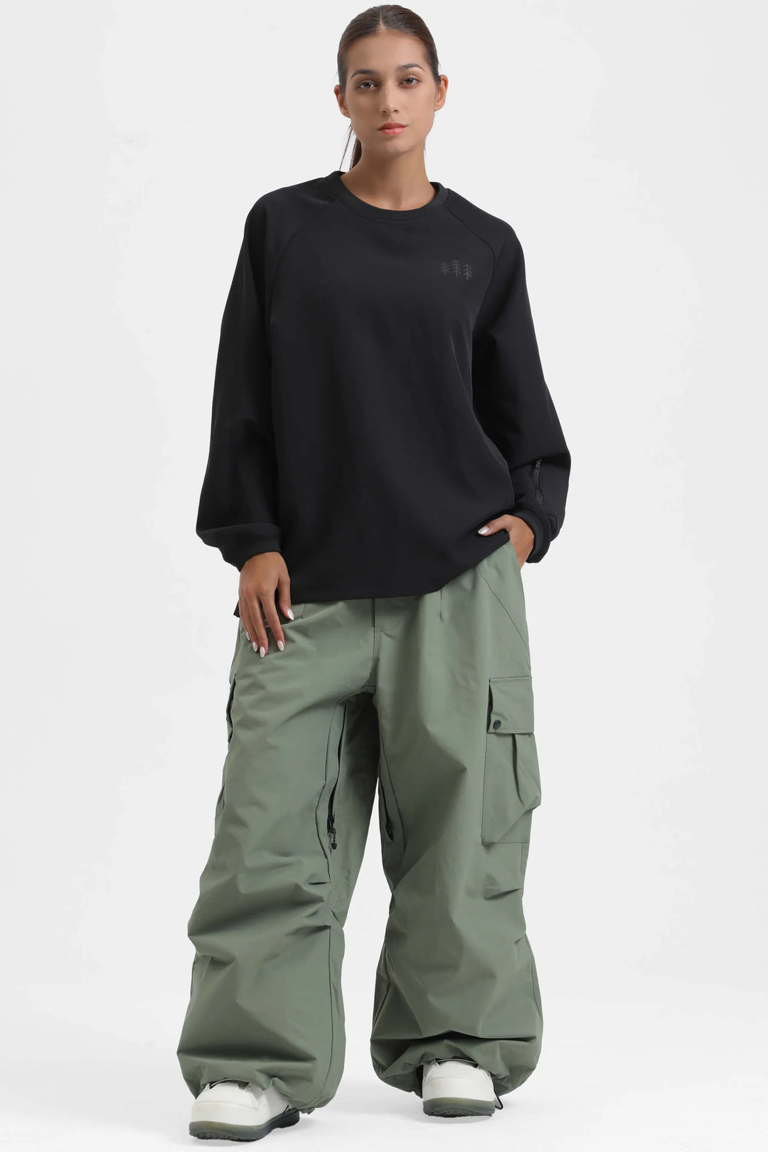 KY10 - Wide Cargo Baggy Snow Pants - Women's