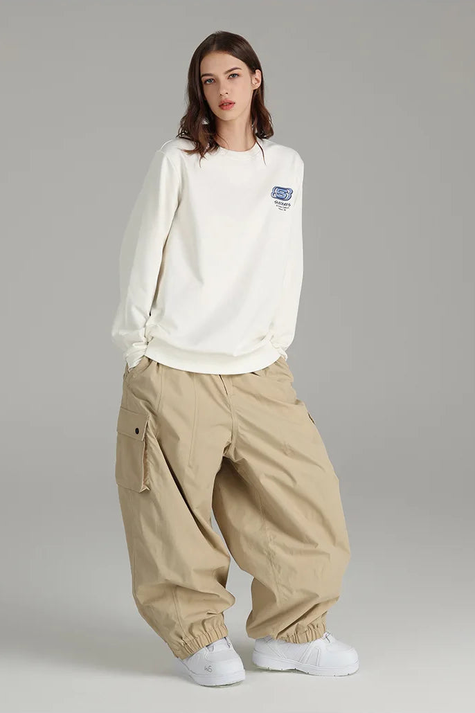 F4 Beige Baggy Snowboard Pants 3