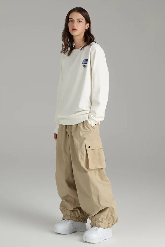 F4 Beige Baggy Snowboard Pants 1