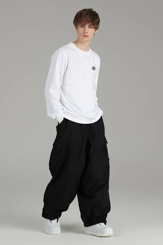 F4 Black Baggy Snowboard Pants 3