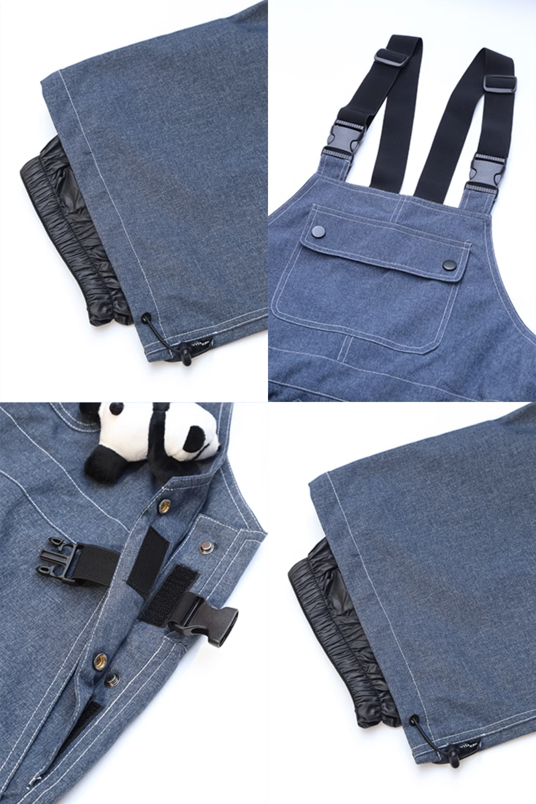 RC224 - Denim Baggy Snowboard Bibs Feature