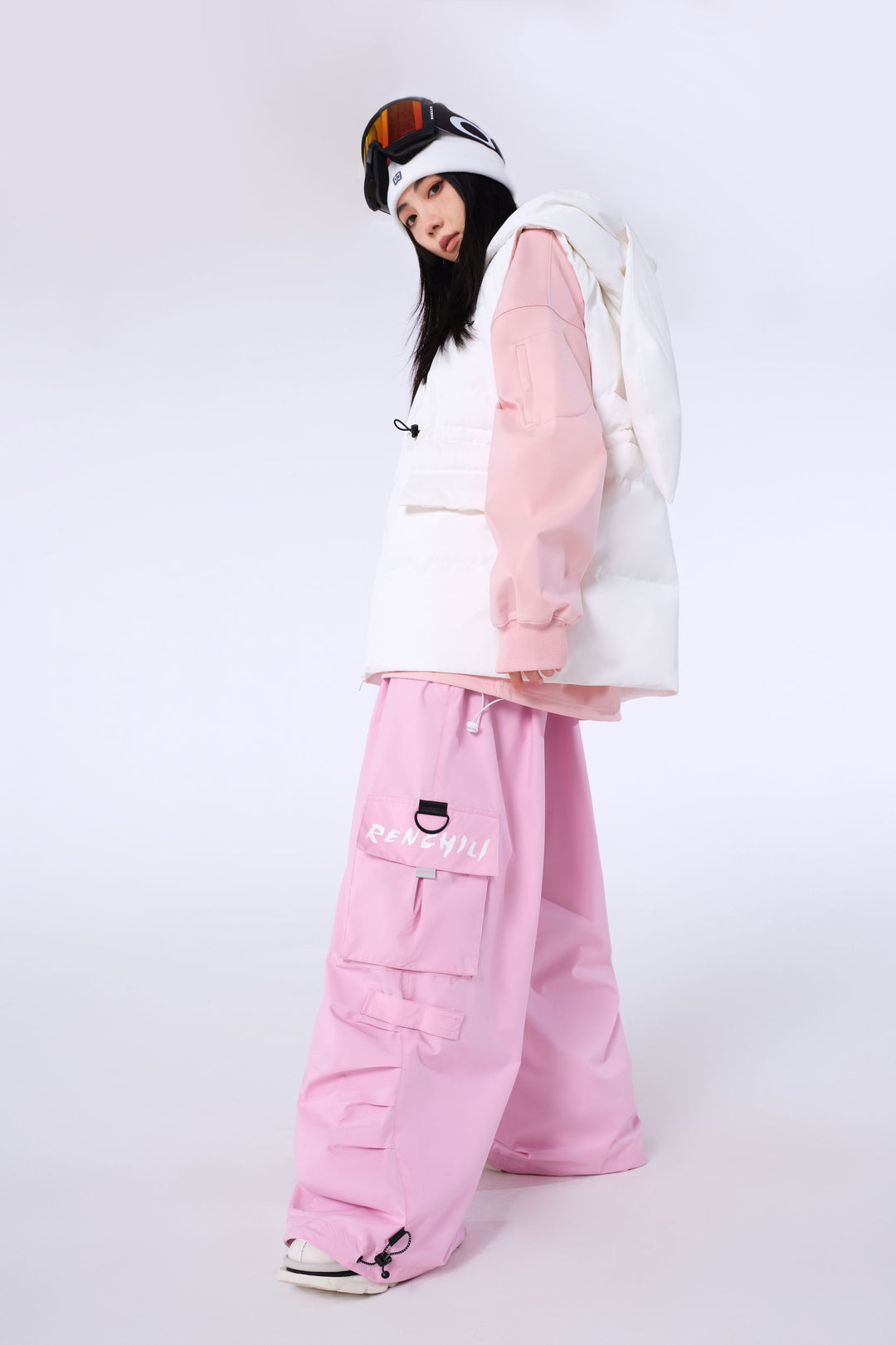 RC214 - Pink Baggy Snowboard Pants 1