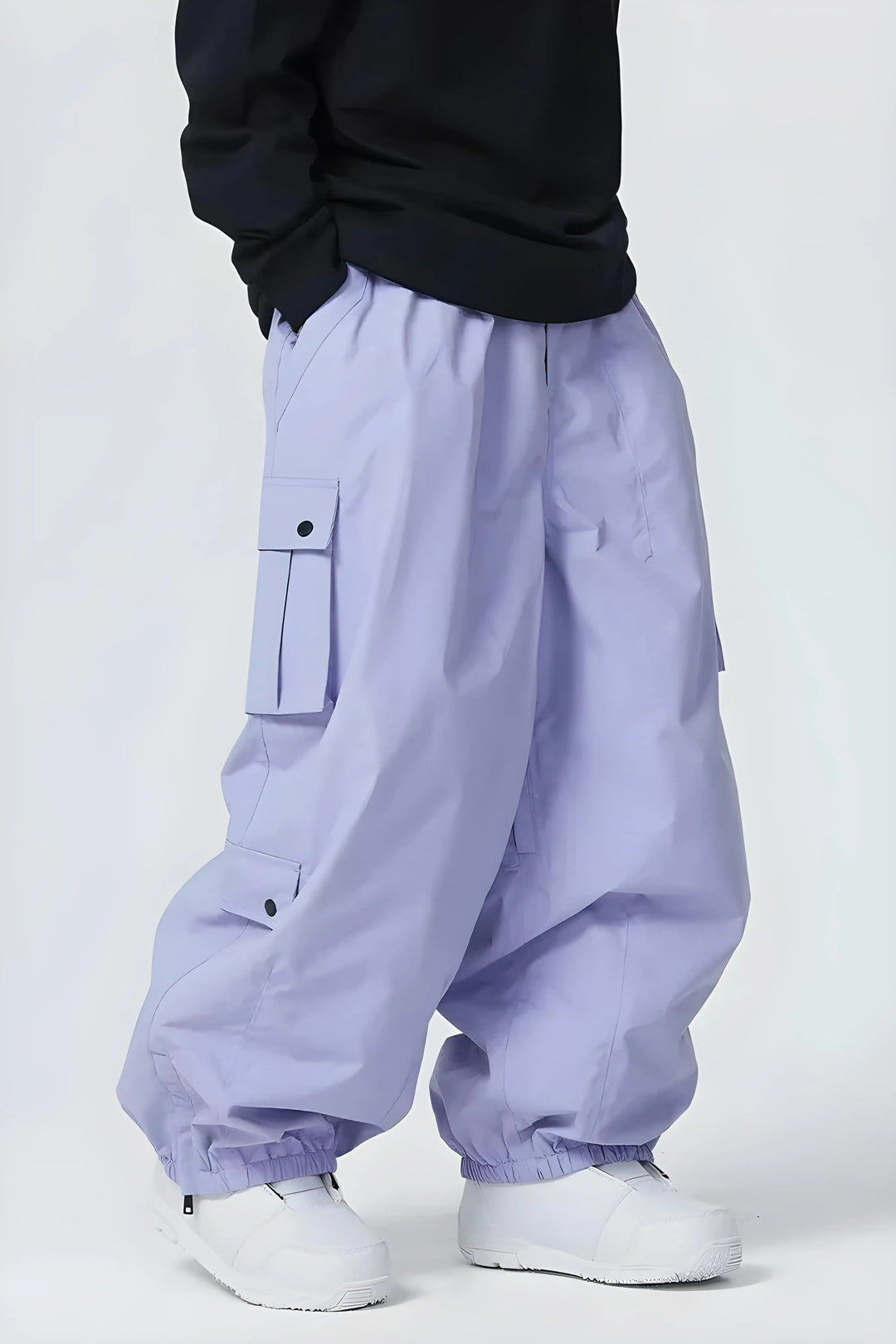 F3 - Solid Color Cargo Baggy Ski Pants - Men's