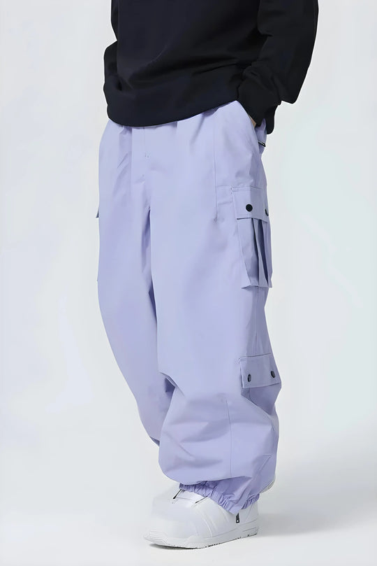 F3 - Solid Color Cargo Baggy Ski Pants - Men's