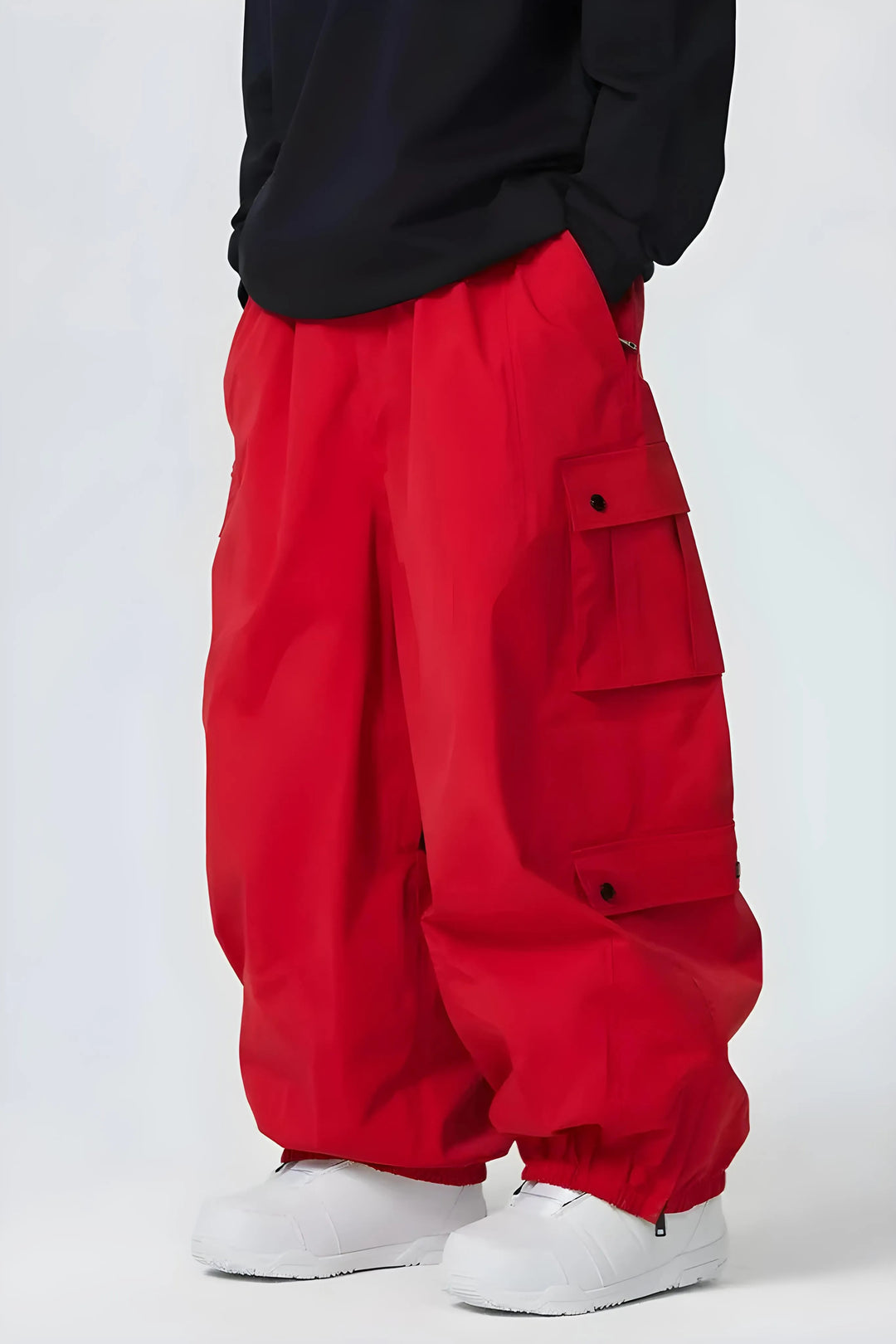 F3 - Solid Color Cargo Baggy Ski Pants - Men's