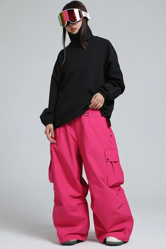 KY10 - Womens Pink Baggy Snowboard Pants 2