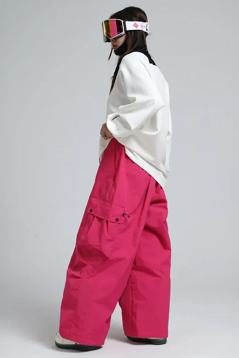 KY10 - Womens Pink Baggy Snowboard Pants 3