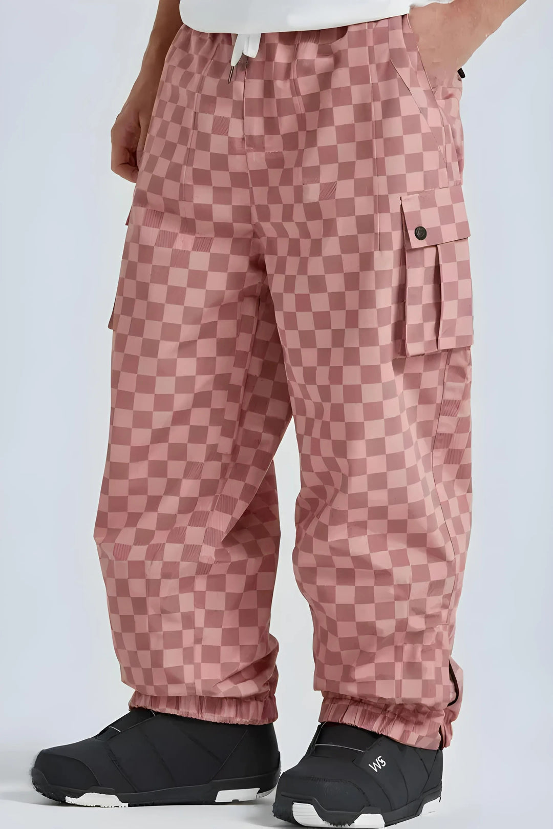 OV1 - Checkered Baggy Snow Pants - Unisex