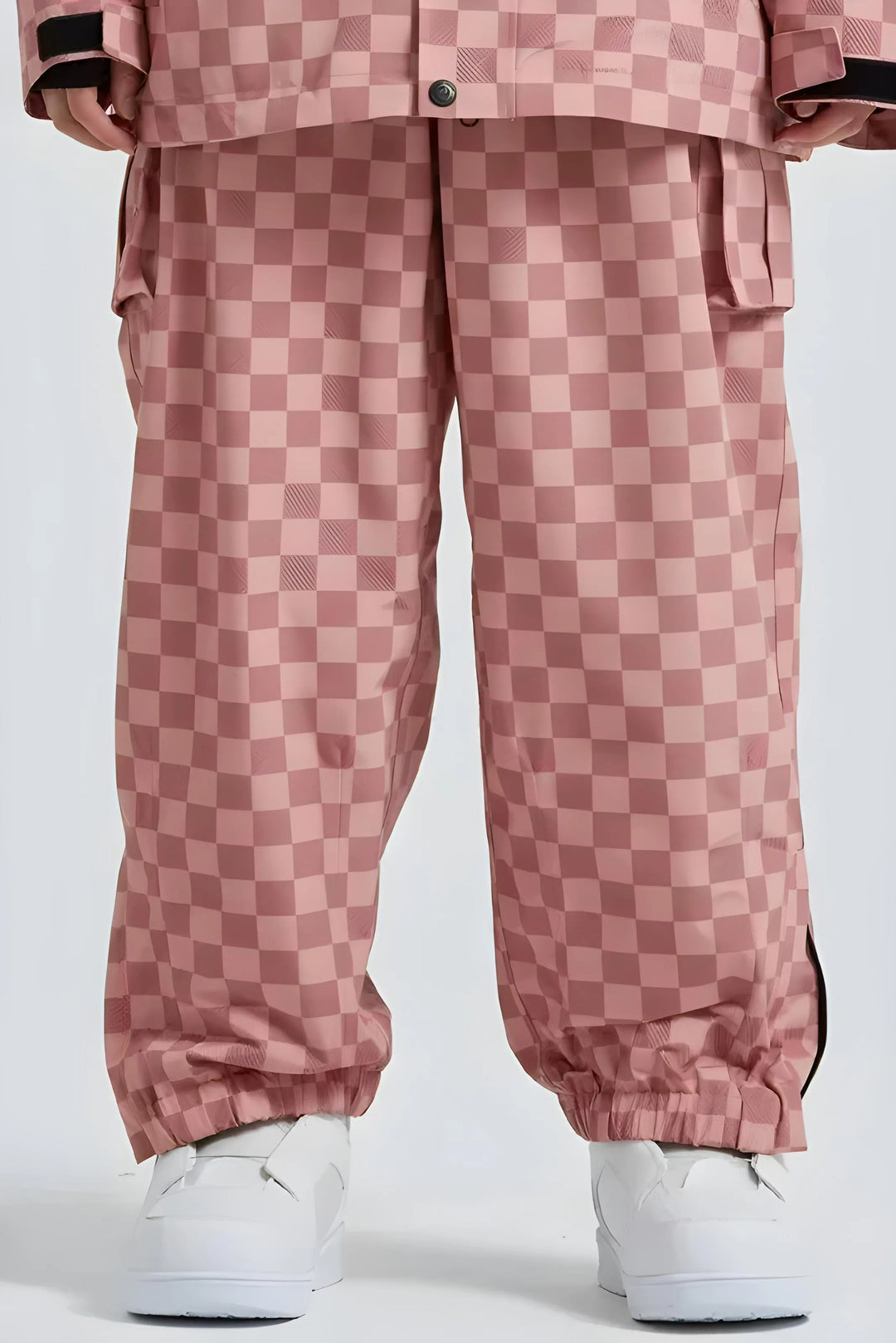 OV1 - Checkered Baggy Snow Pants - Unisex