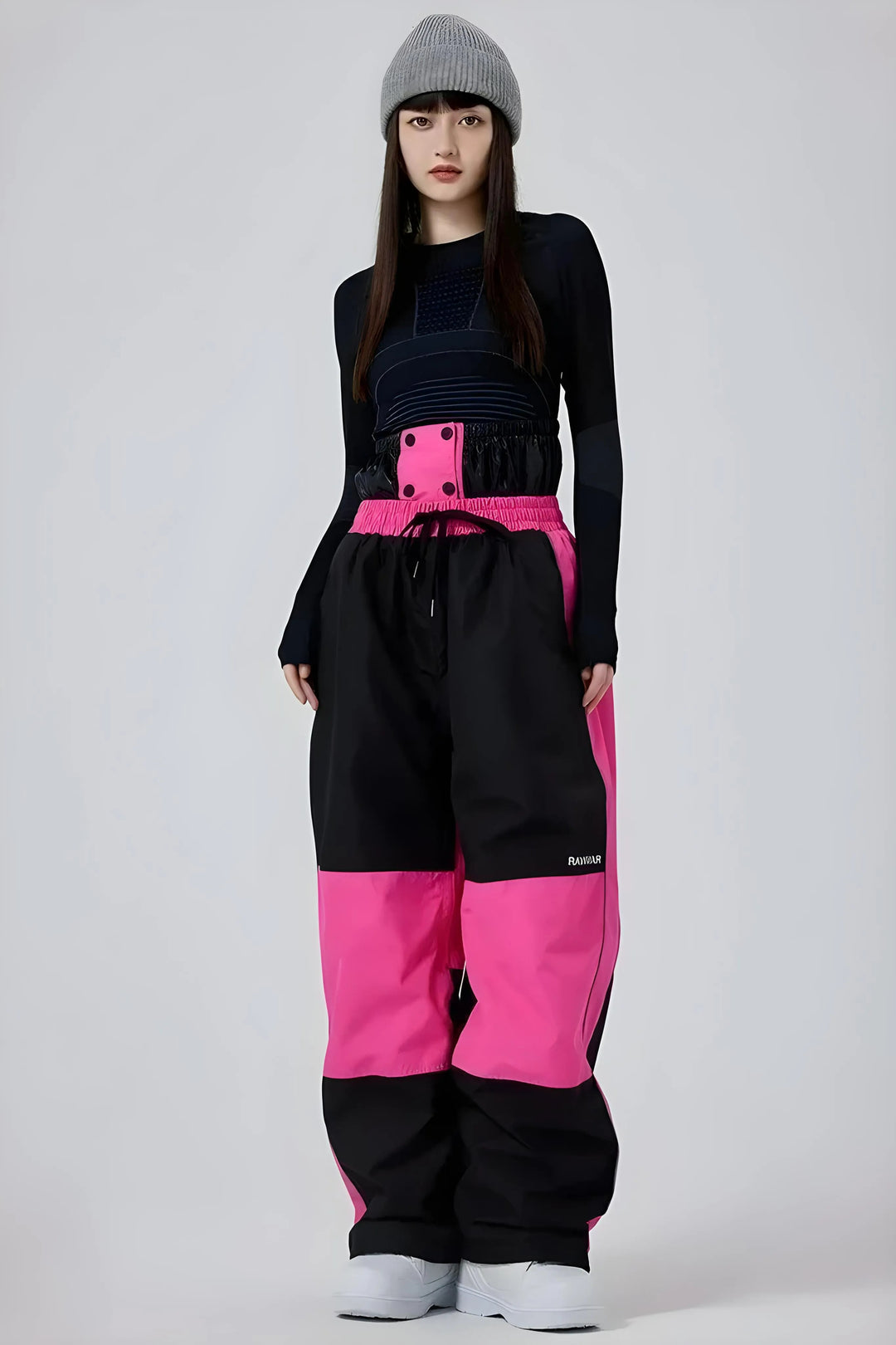 NC1 - Two-tone Knee Mesh Baggy Snow Pants - Women's