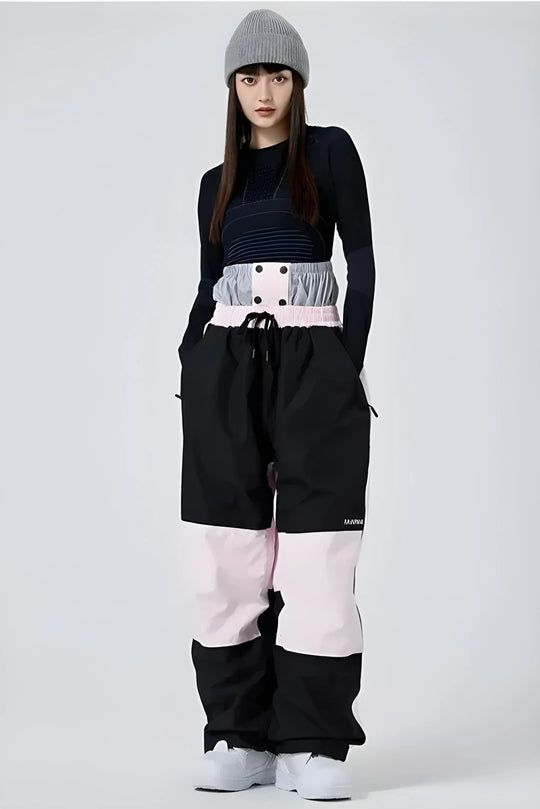 NC1 - Two-tone Knee Mesh Baggy Snow Pants - Women's